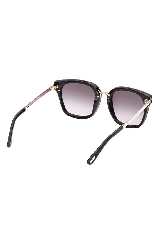 Shop Tom Ford Philippa 68mm Gradient Square Sunglasses In Shiny Black/ Smoke