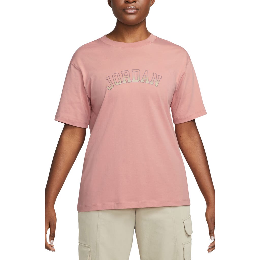 Jordan Brand Graphic T-shirt In Red Stardust/sky Mauve