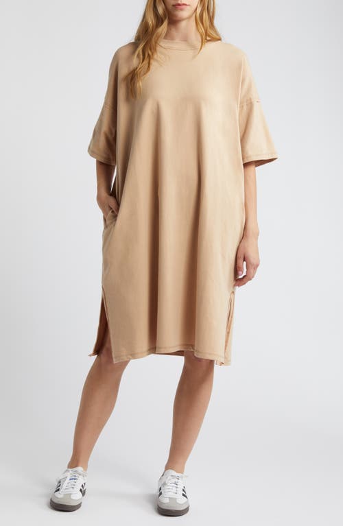 Ultimate Stretch Cotton T-Shirt Dress in Mocha