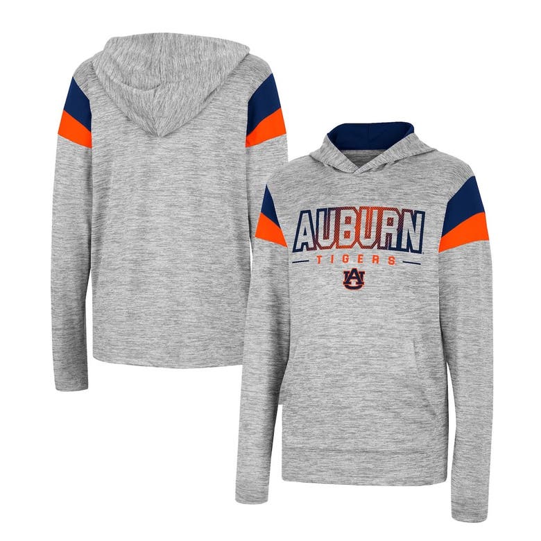 Colosseum Kids' Youth  Heather Gray Auburn Tigers Tartookas Long Sleeve Hoodie T-shirt