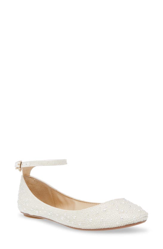 Betsey Johnson Sb-Tina Pearl Ankle Strap High Heel Sandals in White | Lyst
