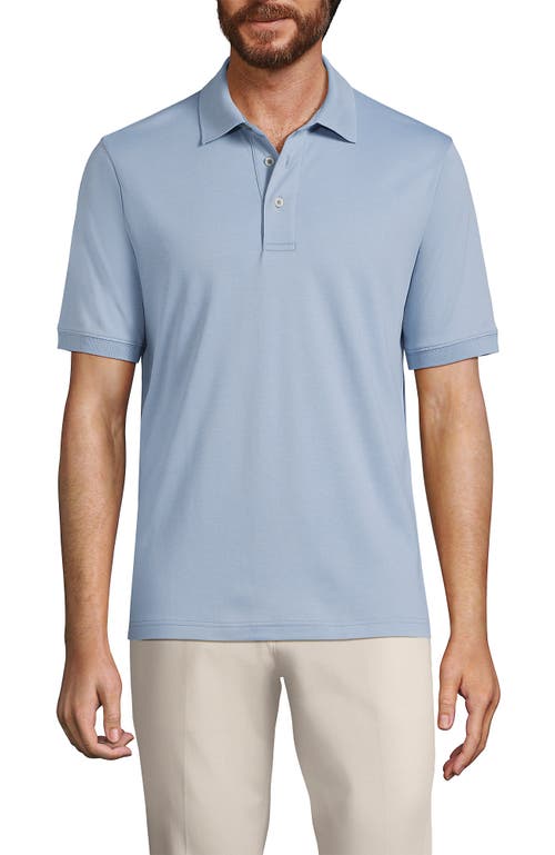 Lands' End Short Sleeve Cotton Supima Polo Shirt In Pale Slate Blue