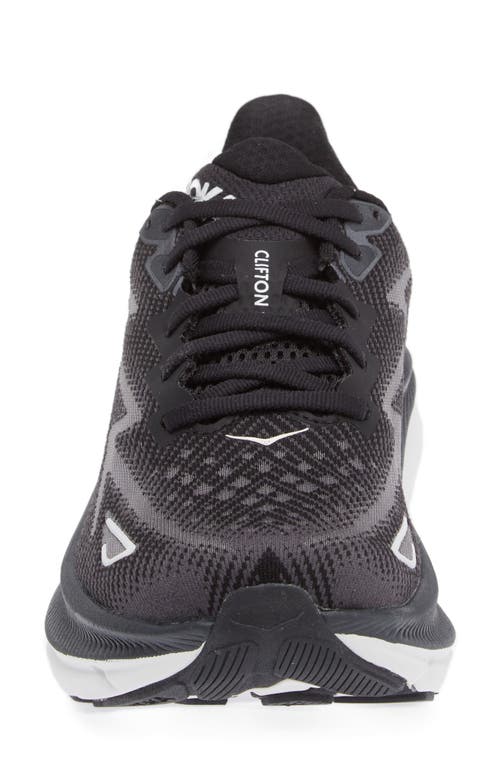 Shop Hoka Clifton 9 Running Shoe In Black/white