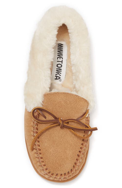 Shop Minnetonka Camp Faux Fur Lined Moccasin Slipper In Cinnamon Cinnamon