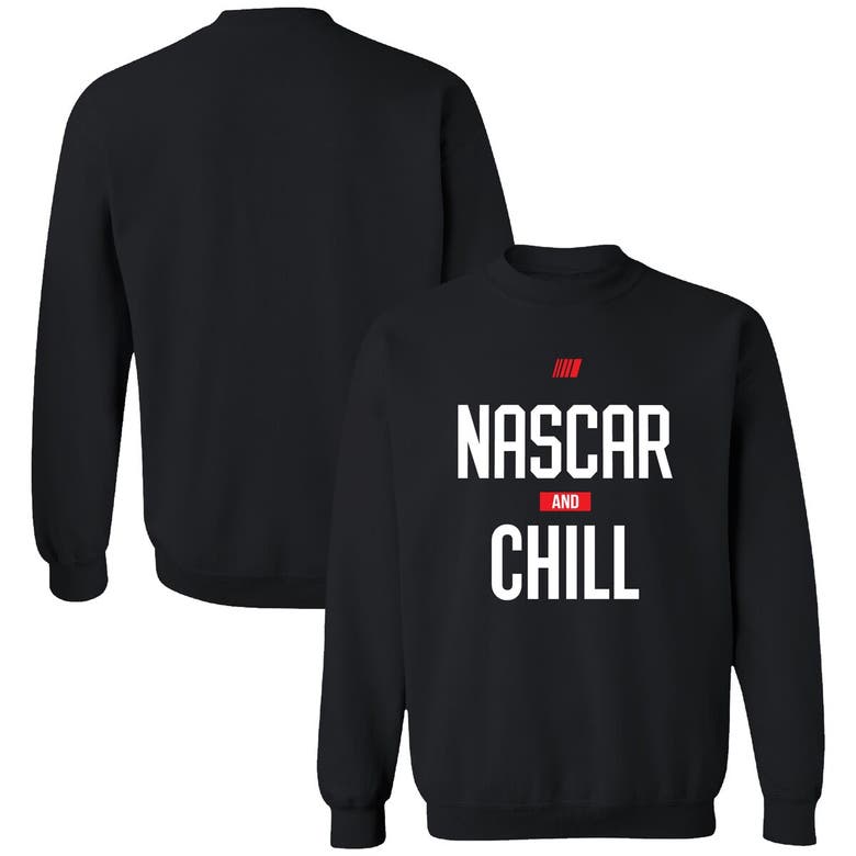 Shop Checkered Flag Sports  Black Nascar And Chill Pullover Sweatshirt