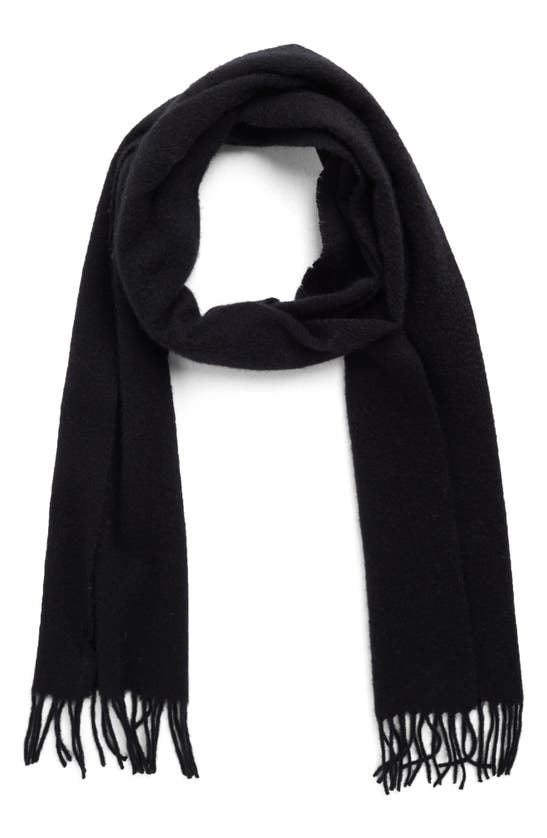 Nordstrom Rack Solid Cashmere Scarf In Black Rock