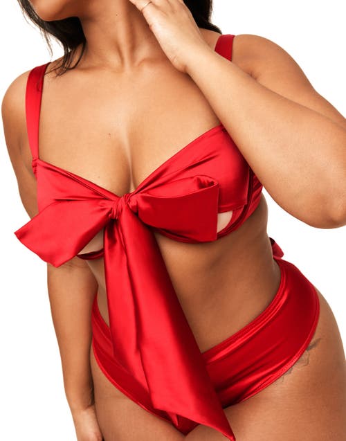 Adore Me Gynger Unlined Quarter Cup Bra In Dark Red