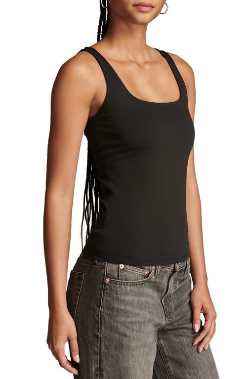 Shop Lucky Brand Seamless Square Neck Tank In Jet Black