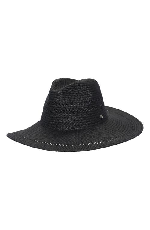 Openwork Straw Sun Hat in Black