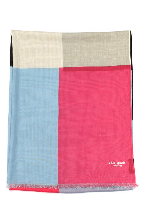 kate spade new york colorblock oblong scarf in Pink Multi