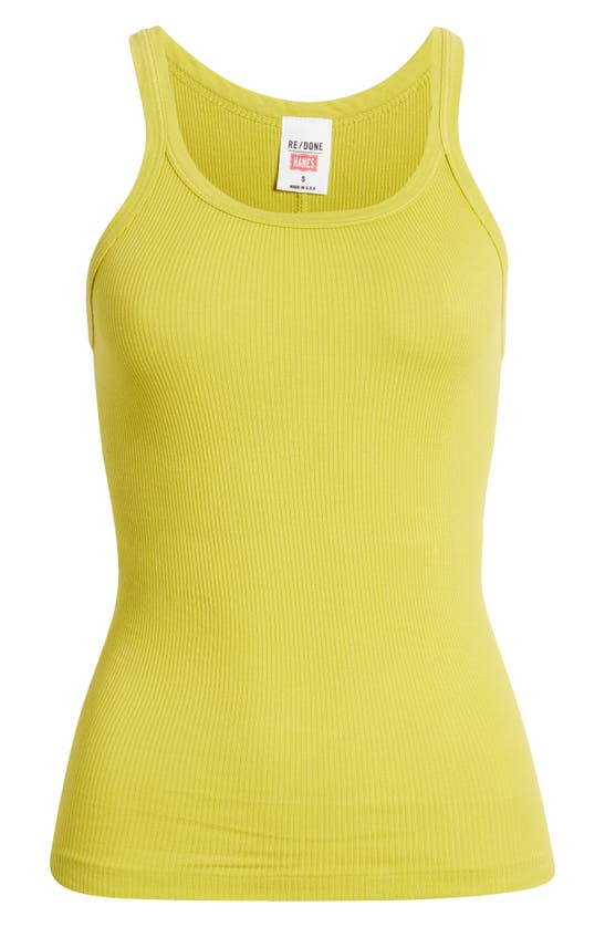Shop Re/done Rib Cotton Tank In Pear