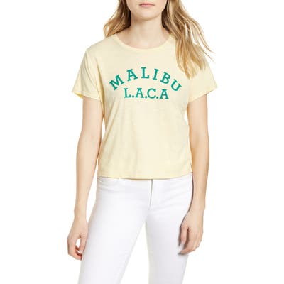 Lucky Brand Malibu L.a.c.a. Crop Graphic Tee, Yellow