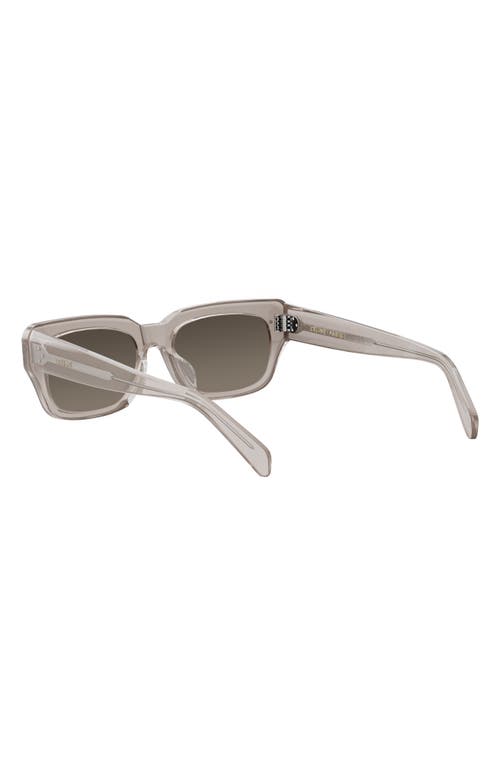 Shop Celine Bold 3 Dot Rectangular Sunglasses In Beige/brown