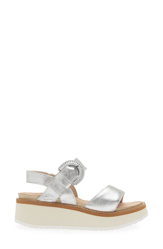 Naot Crepe Platform Sandal In Soft Silver Leather