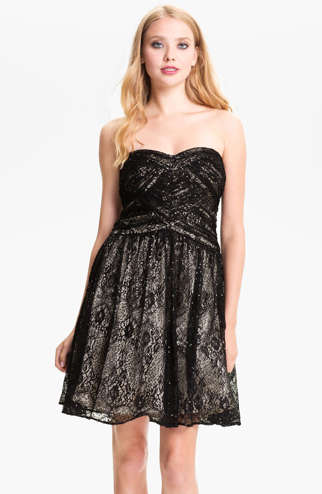 Hailey by Adrianna Papell Sequin Lace Sweetheart Dress Nordstrom