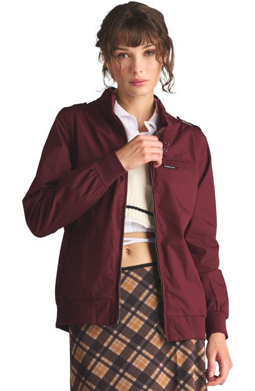 Members Only Women's Washed Satin Boyfriend Jacket In Burgundy