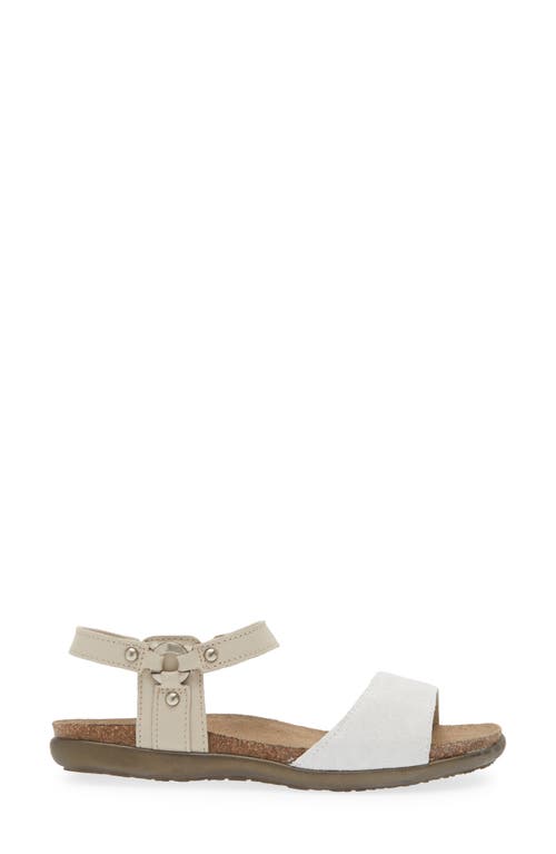 Shop Naot Sabrina Sandal In White Suede/ivory Leather