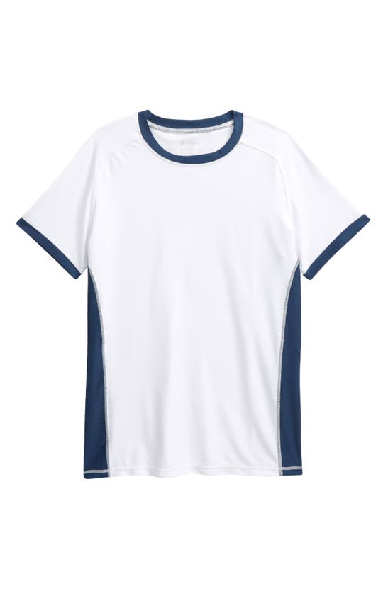 Zella Kids' Colorblock Short Sleeve Rashguard In White