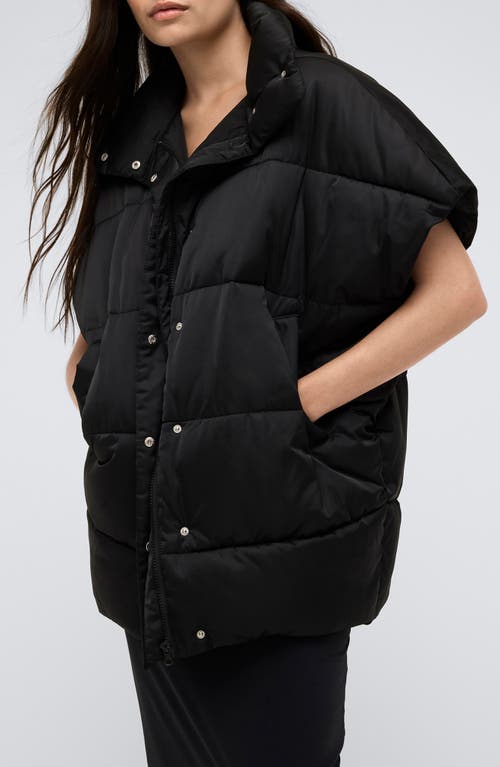 Shop Kenneth Cole Oversize Tapered Quilted Vest In Black