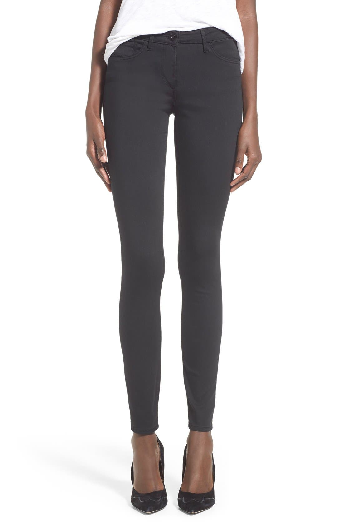 black sateen jeans