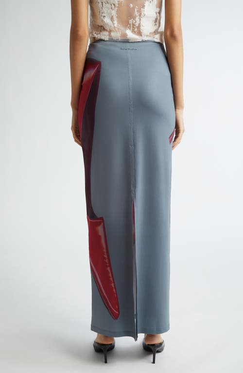 Shop Acne Studios X Katerina Jebb Emay Maxi Skirt In Dark Grey/red