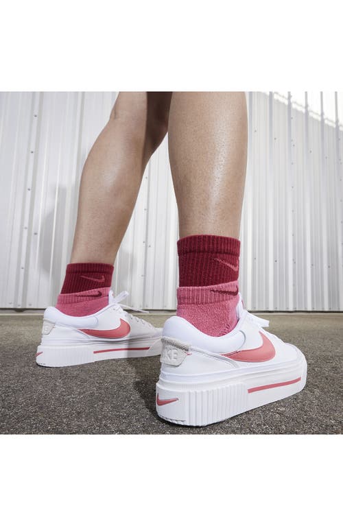 Shop Nike Court Legacy Lift Platform Sneaker In White/coral Chalk/sea Coral