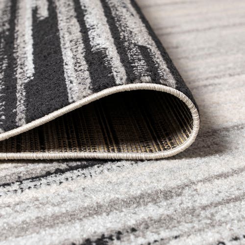 Jonathan Y Linear Modern Half-stripe Area Rug In Gray/cream