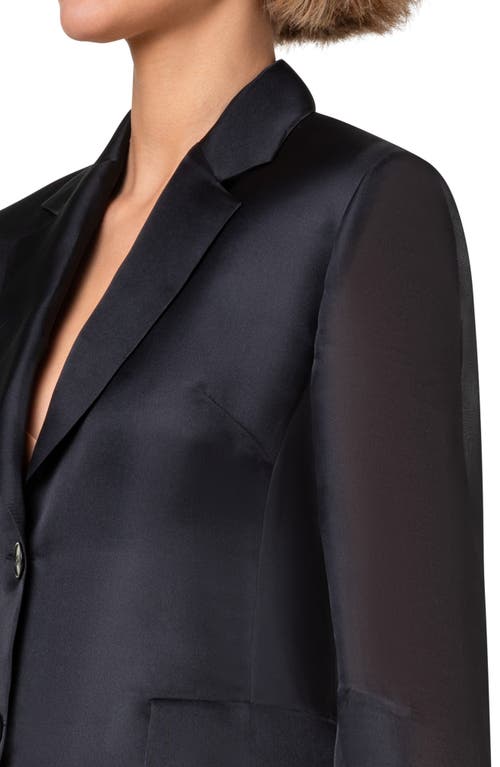 Shop Akris Taddeo Sheer Silk Jacket In Black