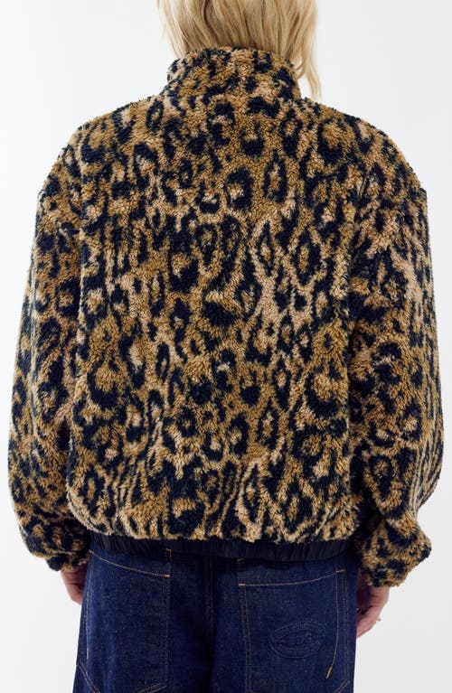 Shop Bdg Urban Outfitters Print Fleece Boxy Jacket In Leopard