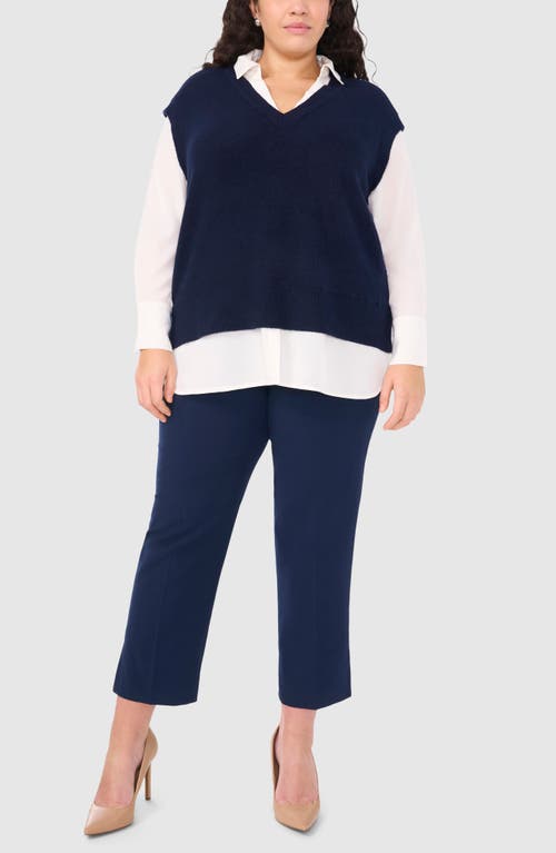 Shop Halogenr Halogen(r) Layered Look Sweater Vest In Classic Navy