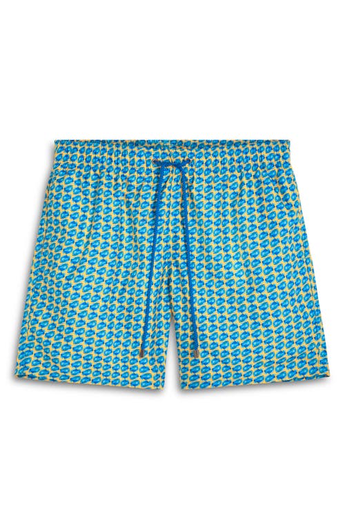 Shop Bugatchi Cosmo Print Swim Trunks In Sun