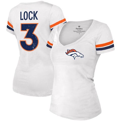 Denver Broncos Fanatics Branded Women's Throwback V-Neck T-Shirt - White