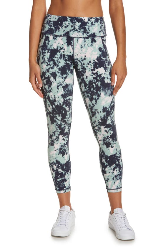Shop Sweaty Betty Power Pocket Workout Leggings In Green Abstract Tie Dy