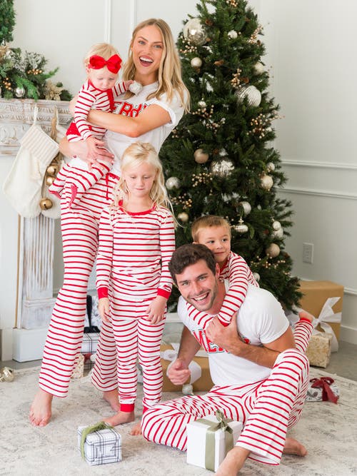 Rufflebutts Modal Blend Gender Inclusive Adult Pajama Pants In Red & White Stripe