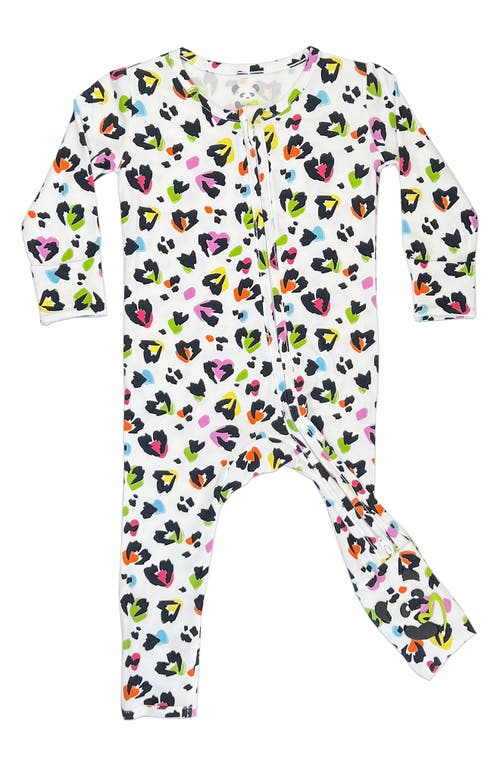 Bellabu Bear Kids' Rainbow Leopard Convertible Footie Pajamas at Nordstrom,