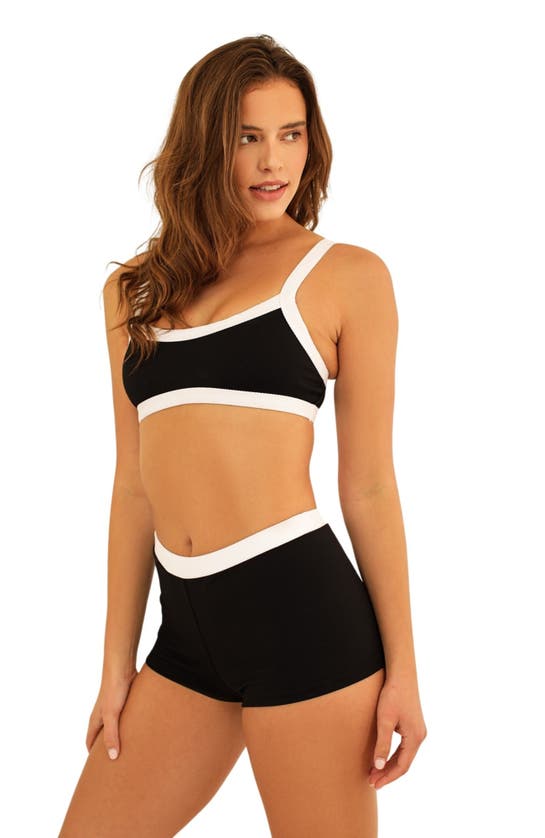 Shop Dippin Daisys Farrah Elastic Waist Booty Short In Black Rib