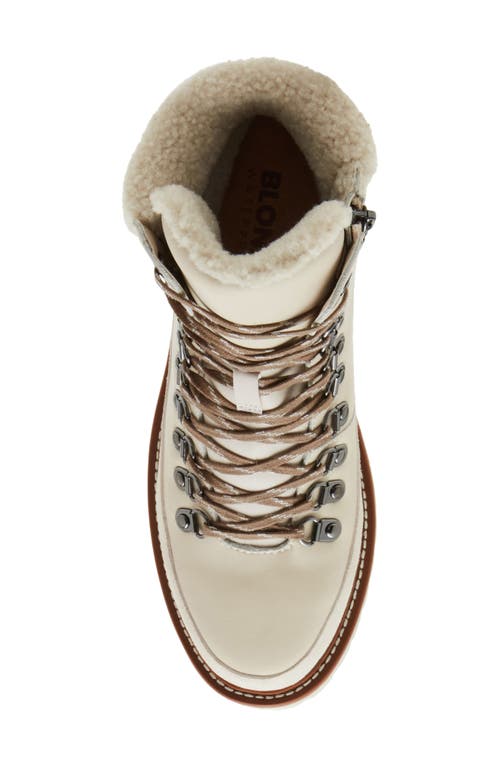 Blondo Natasia Faux Shearling Cuff Waterproof Boot In Bone Leather/fabric