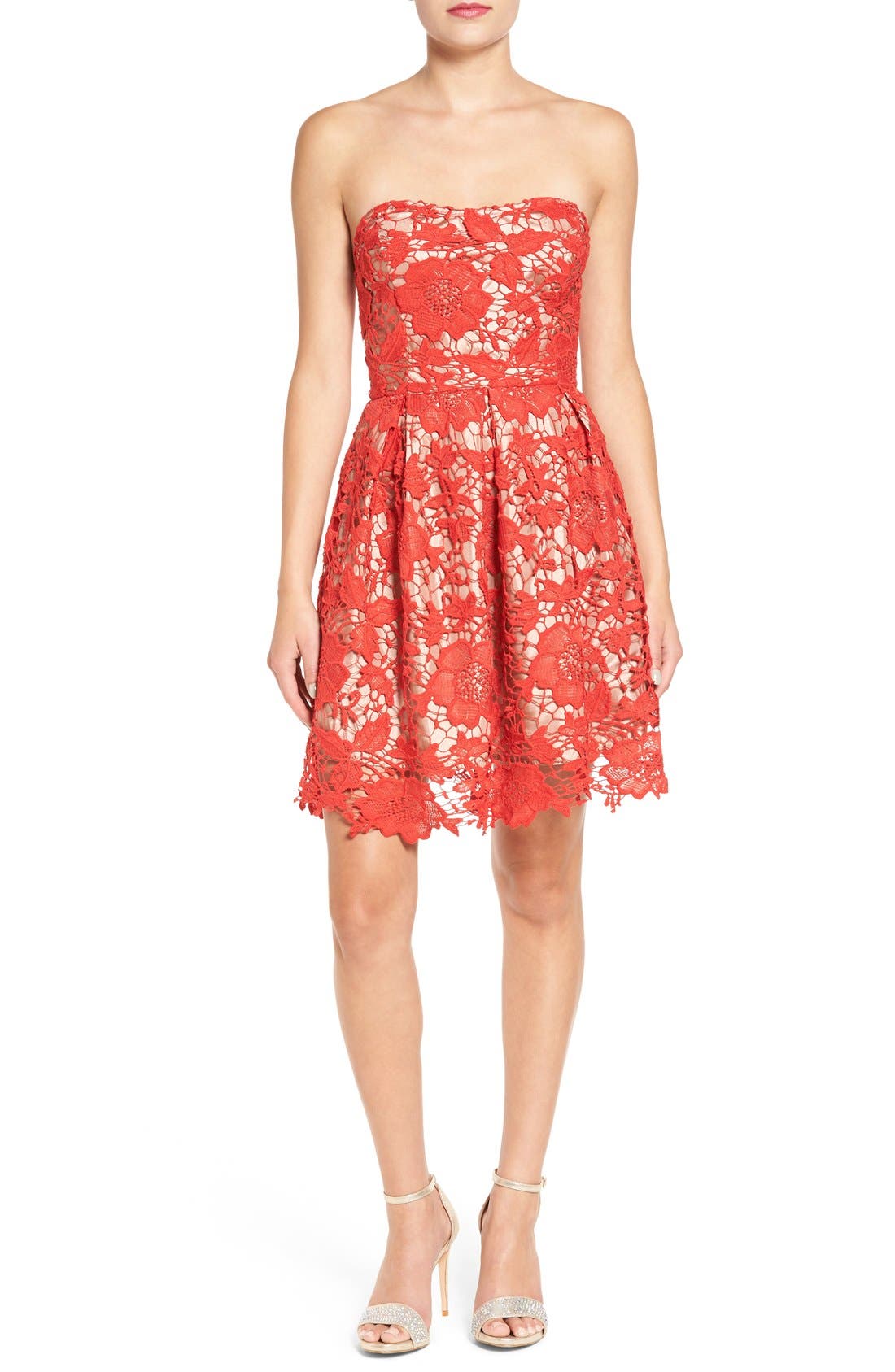Lace Strapless Fit & Flare Dress Nordstrom