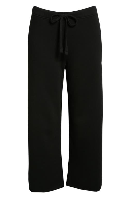 Shop Frank & Eileen Catherine Crop Wide Leg Sweatpants In Black