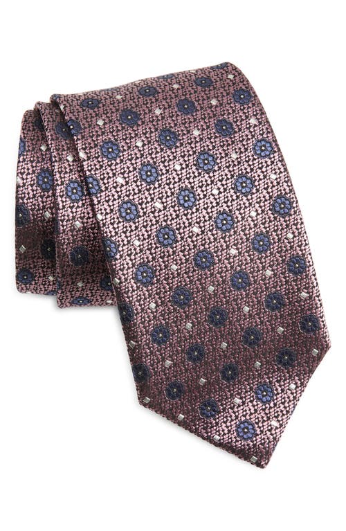 Canali Medallion Silk Tie in Pink at Nordstrom