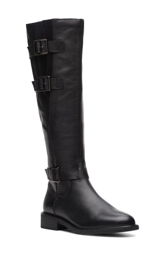 Clarks Cologne Up Knee High Boot In Black Leather