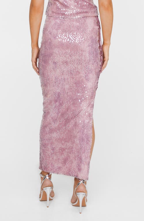 Shop Nasty Gal Sequin Lace-up Side Maxi Skirt In Pink