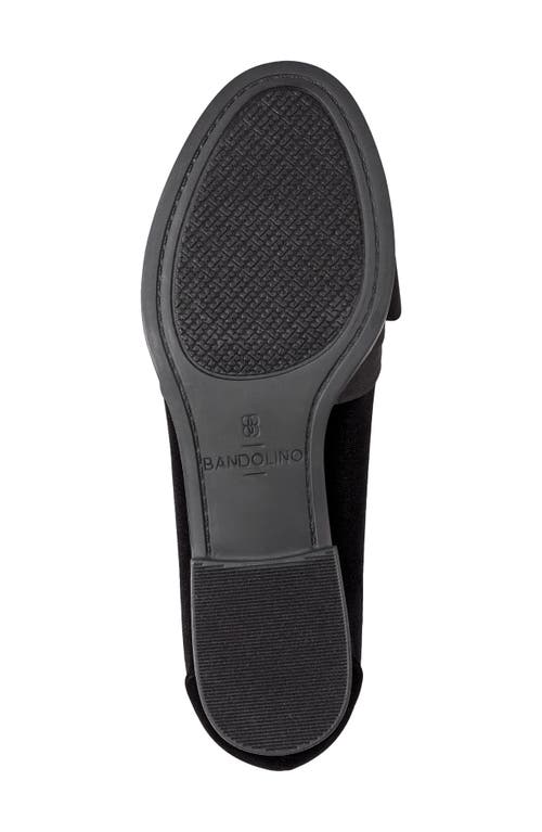 Bandolino Women's Lindio Bow Slip On Tailored Loafers In Black Velvet
