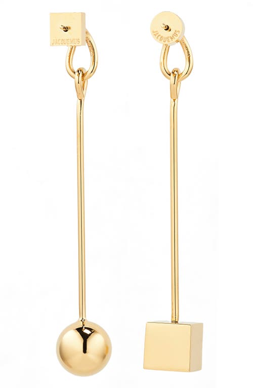 Shop Jacquemus Les Boucles Nodo Mismatched Drop Earrings In Gold 280