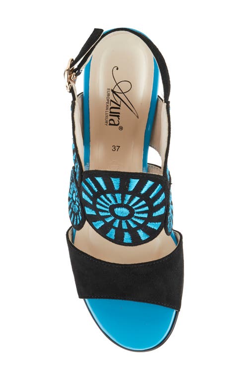 Azura By Spring Step Embroidery Slingback Sandal In Black Multi
