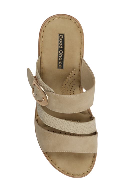 Good Choice New York Odalis Platform Wedge Slide Sandal In Natural