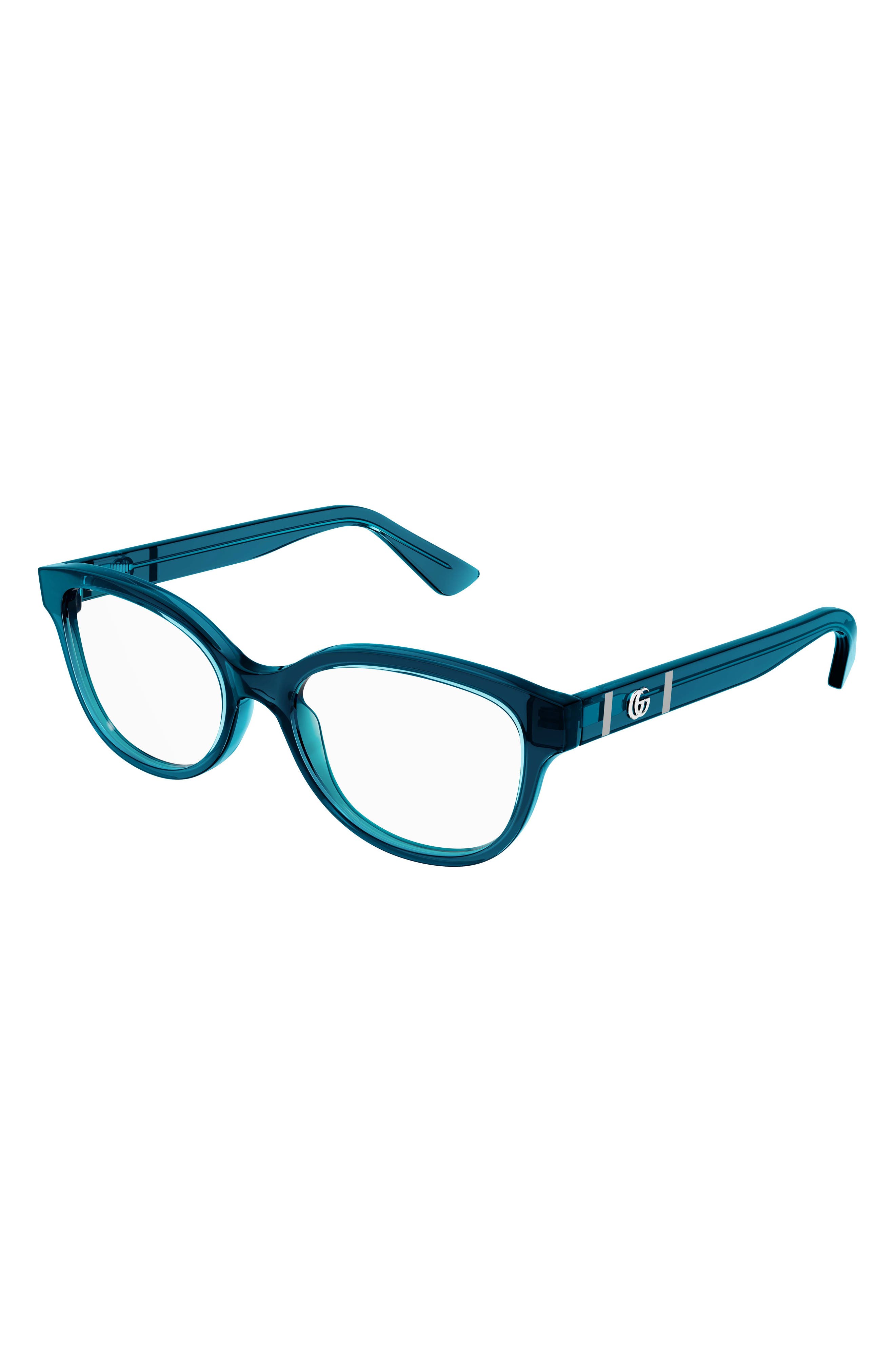 Gucci 53mm Rectangle Optical Glasses in Blue at Nordstrom