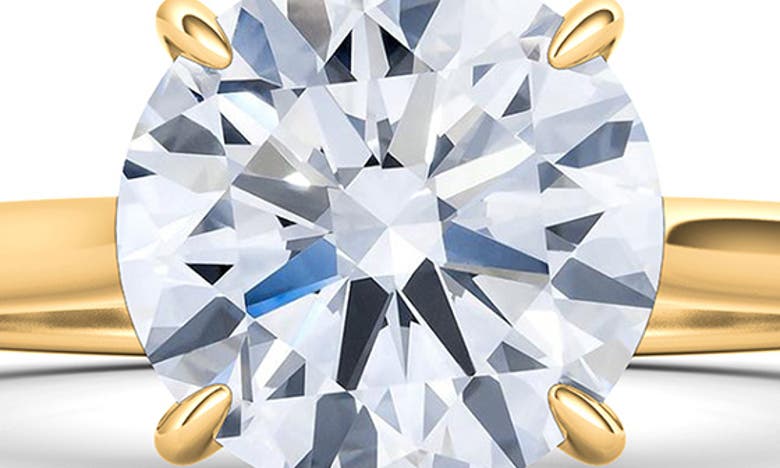 Hautecarat Round Lab Created Diamond 18k Gold Ring In 18k Yellow Gold