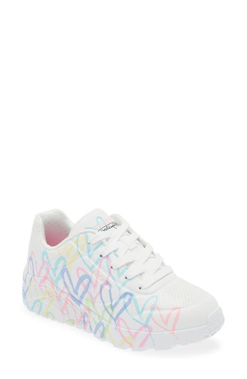 Skechers Kids' Uno Lite Trainer In White/pink