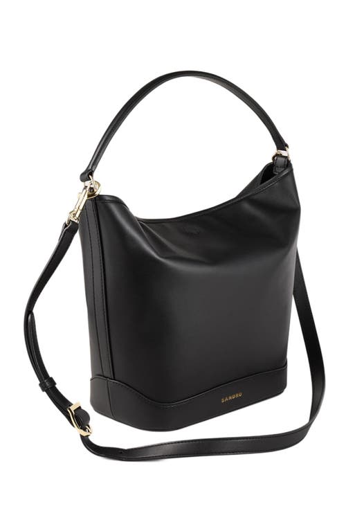 Sandro Tangoso Mini Leather Bag In Black
